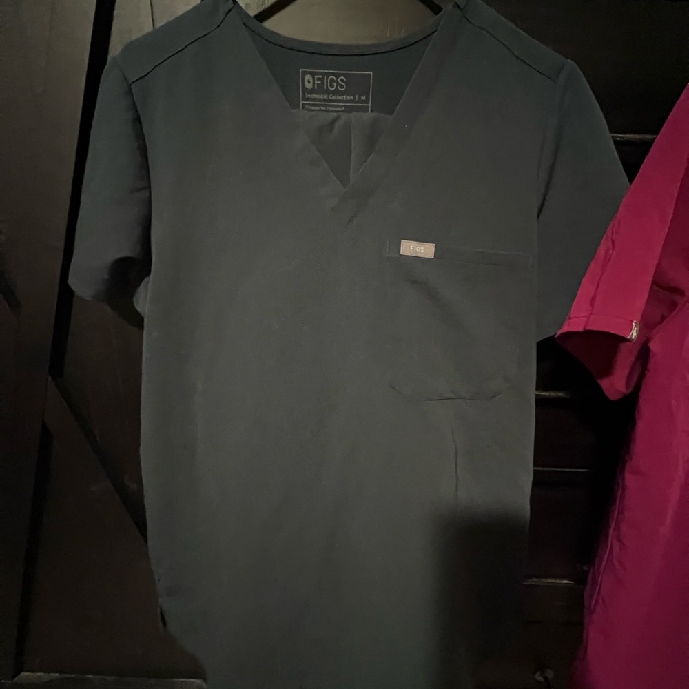 Figs Navy V-Neck Scrub Top